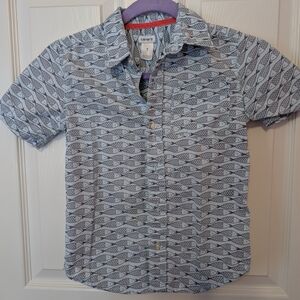 Carter's Kids Boy's Blue Fish Pattern Shirt, Short Sleeve, Size 7, EUC